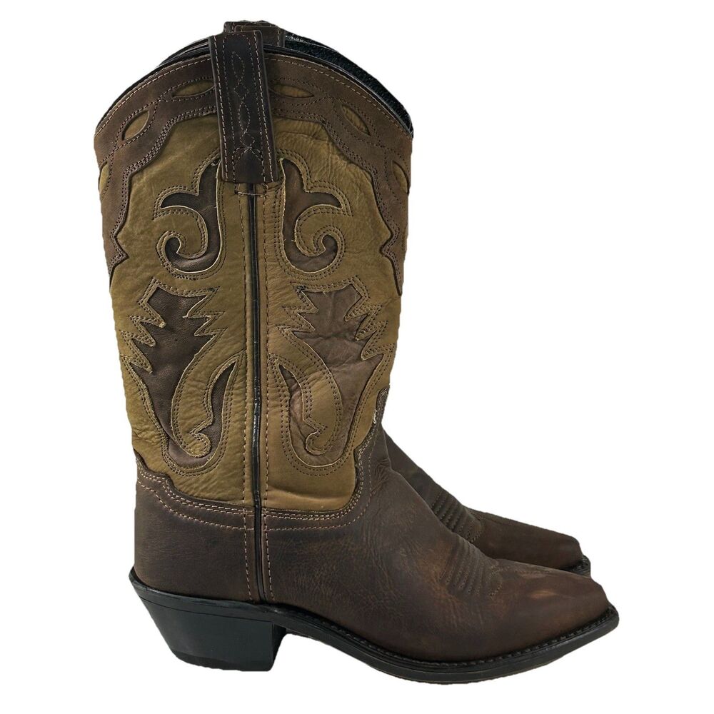 Sage By Abilene Cutout Leather Western Cowboy Boots, Style 4540 Womens Size 6